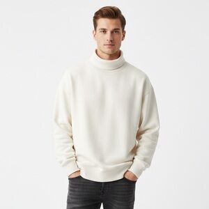 Abercrombie & Fitch Men’s Essential Oversized Soft AF Turtleneck Sweatshirt L